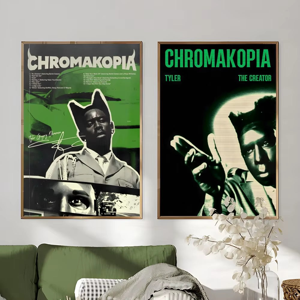 Rapper T-Tyler Creator C-Chromakopia Poster Sticky Wall Art Printing Waterproof Home Living Bed Room Bar Aesthetic Decor