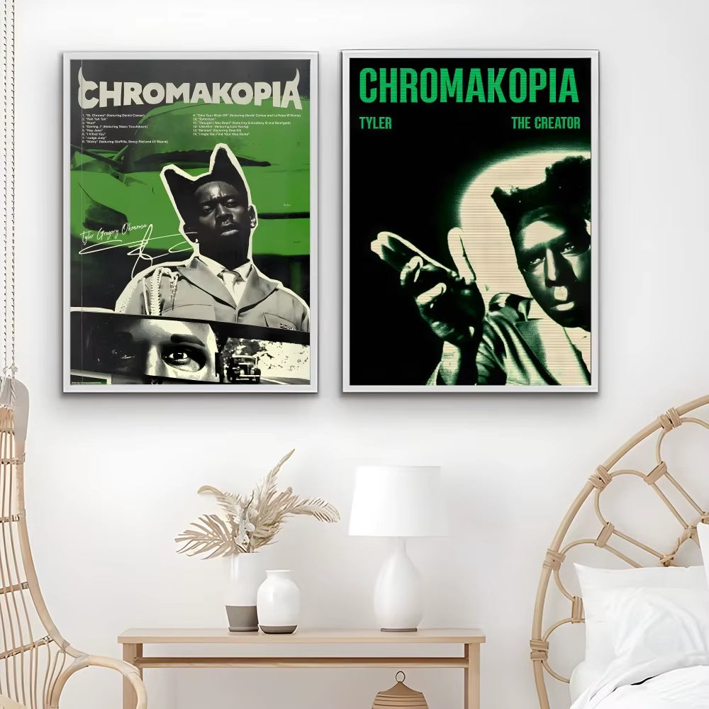 Rapper T-Tyler Creator C-Chromakopia Poster Sticky Wall Art Printing Waterproof Home Living Bed Room Bar Aesthetic Decor