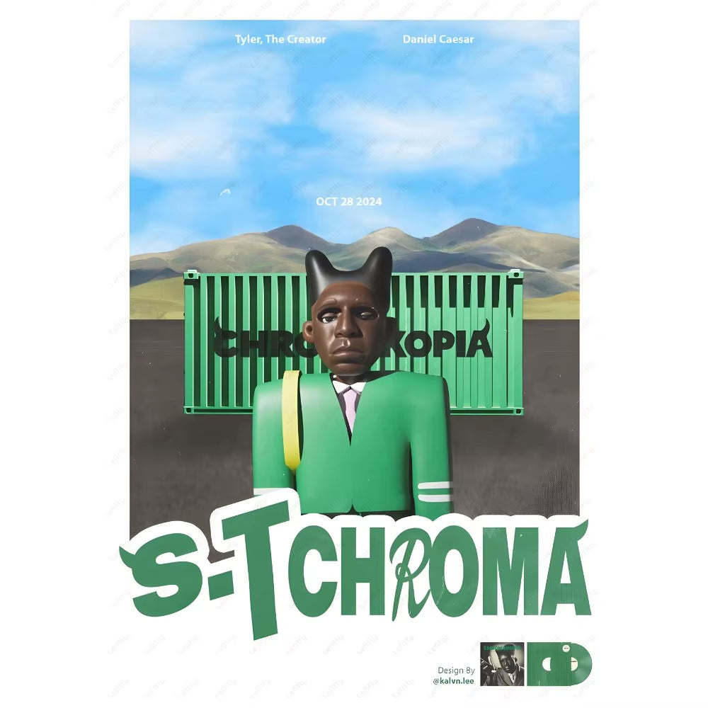 Rapper T-Tyler Creator C-Chromakopia Poster Sticky Wall Art Printing Waterproof Home Living Bed Room Bar Aesthetic Decor